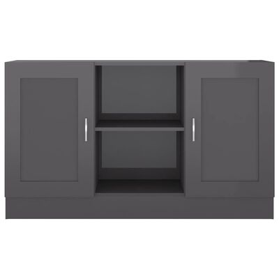 vidaXL puhvetkapp, kõrgläikega hall 120 x 30,5 x 70 cm puitlaastplaat