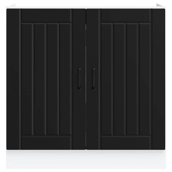 vidaXL Valamu aluskapp Lucca, must, tehispuit