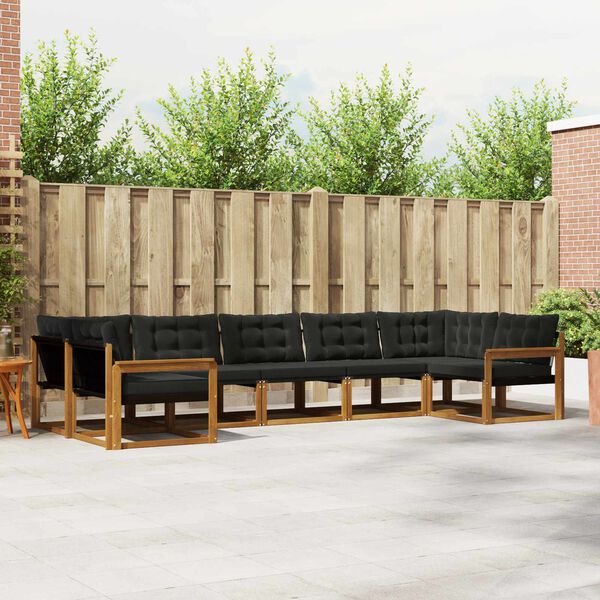 vidaXL V&auml;li diivanikomplekt padjaga 7 pcs Looduslik ja must