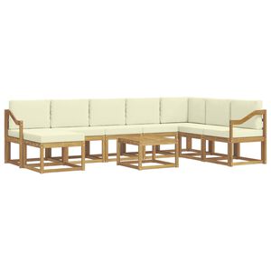 vidaXL V&auml;li diivanikomplekt padjaga 9 pcs Valge ja kreemjas