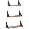 vidaXL Seinariiul 3 tk Suitsu tamm 37 x 12 x 13 cm