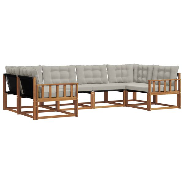 vidaXL V&auml;li diivanikomplekt padjaga 6 pcs Looduslik ja Hele Hall