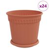 vidaXL Taimepotid 24 pcs Kohviroosa &Oslash; 19 x 16 cm Plastmass
