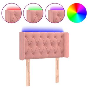 vidaXL LED-voodipeats, roosa, 83x16x78/88 cm, samet