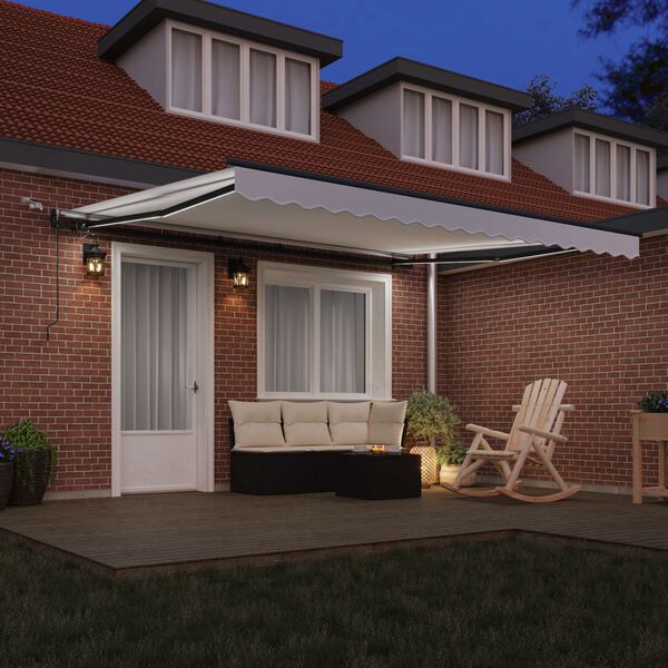 vidaXL Varjudekangas koos Valge 400 &times; 350 cm Pol&uuml;ester