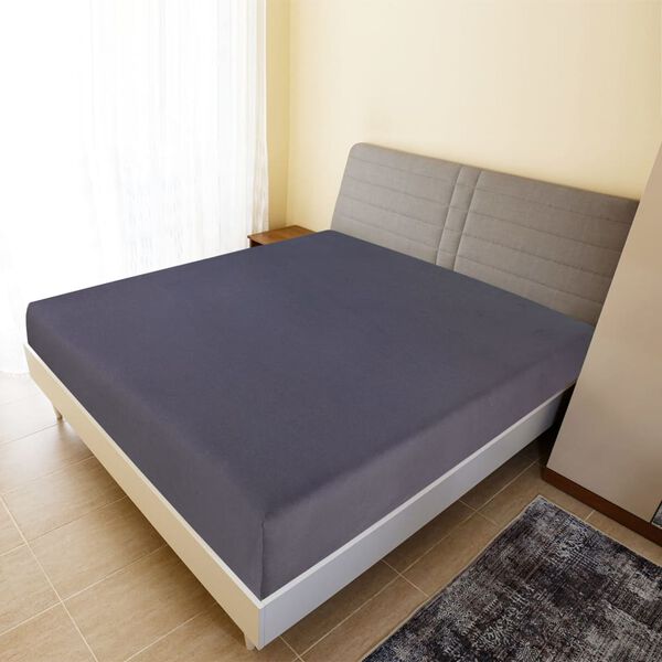 vidaXL kummiga voodilinad 2 tk antratsiithall 100x200 cm puuvill