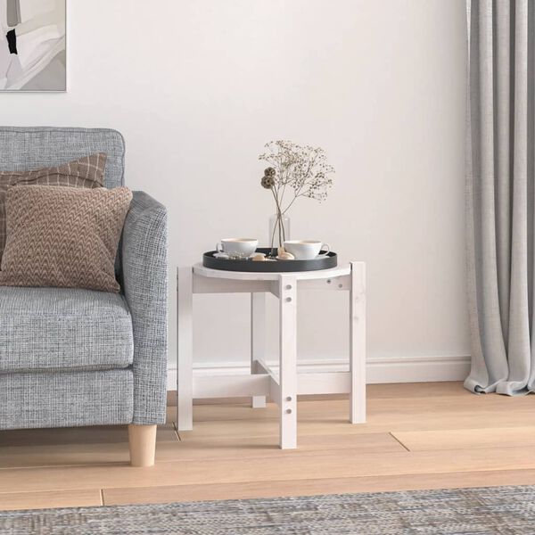 vidaXL kohvilaud, valge, &Oslash; 52,5x45 cm, m&auml;nnipuit