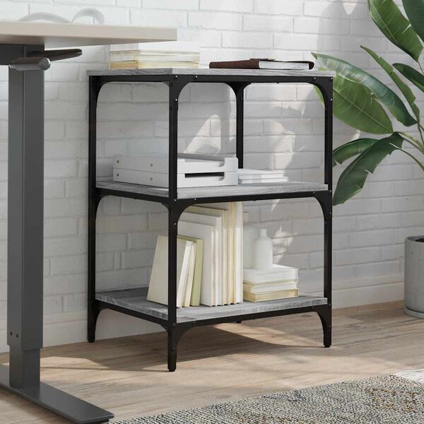 vidaXL printerialus, 3 tasandit, hall Sonoma, 50x41x75 cm, tehispuit