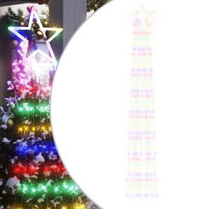 vidaXL j&otilde;ulupuu tuled, 320 LEDi, v&auml;rviline, 375 cm