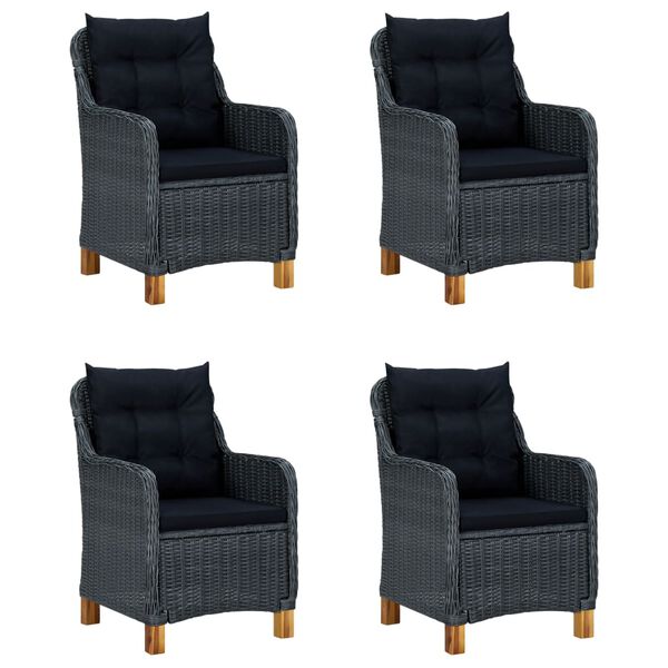 vidaXL 5-osaline aia s&ouml;&ouml;gitoa komplekt, tumehall