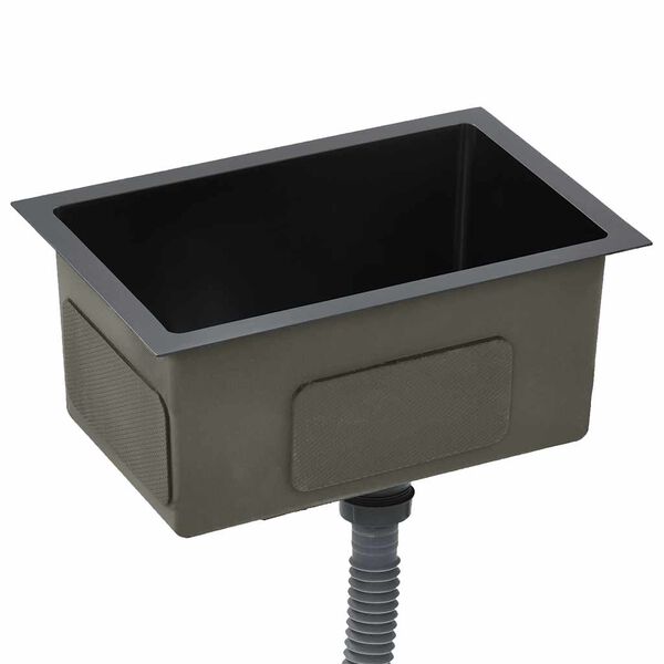 vidaXL käsitsi valmistatud köögivalamu, must, roostevaba teras