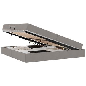 vidaXL Voodi hoiukohaga ja madratsiga Pruunikashall 200 x 200 cm