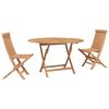 vidaXL Aia Bistroo Komplekt 3 pcs Neutraalne Tugev teakpuit
