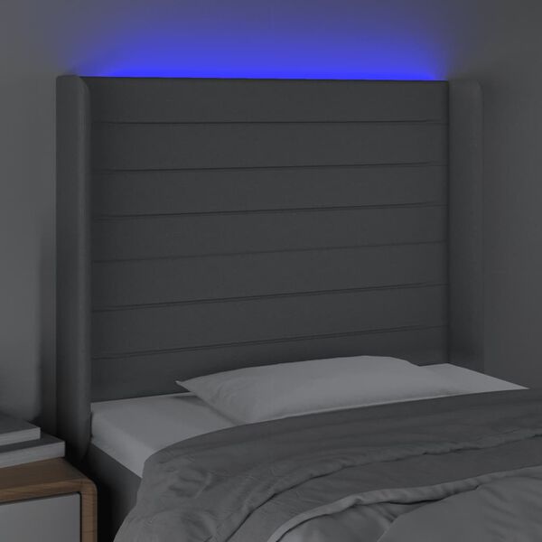 vidaXL LED-voodipeats, helehall, 93x16x118/128 cm, kangas