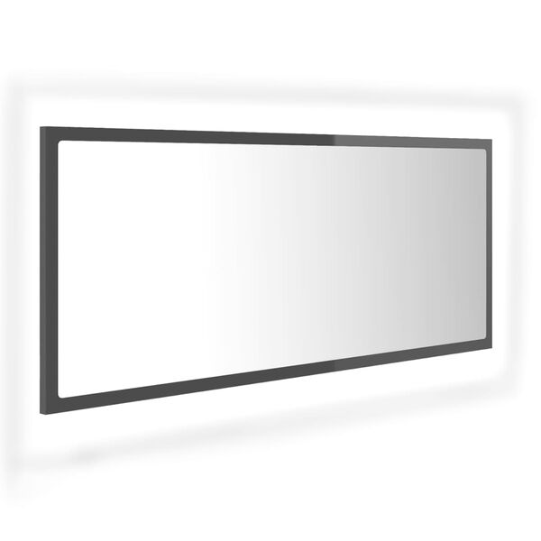 vidaXL LED vannitoa peeglikapp, hall, 100x8,5x37 cm, akrüül