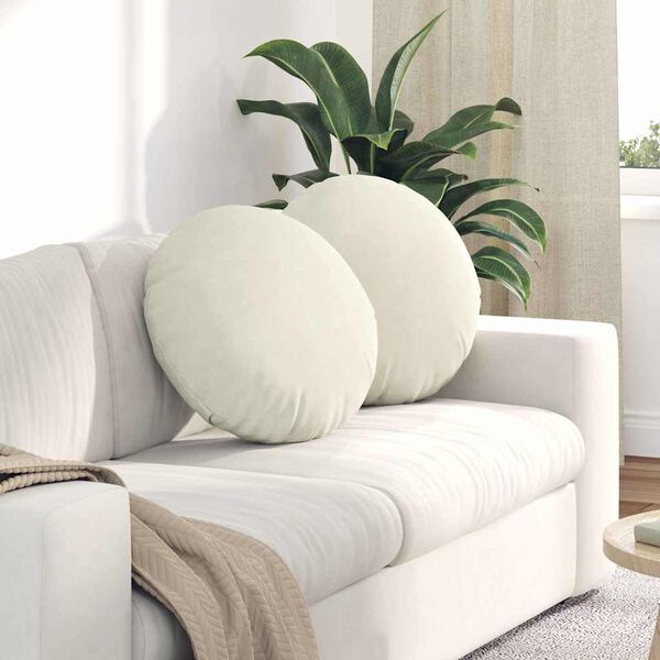 vidaXL Istumispatjad 2 pcs cream &Oslash; 40 x 13 cm Samet