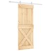 vidaXL Libisev uks Looduslik ja Valge 80 x 210 cm Tahke m&auml;nnipuit