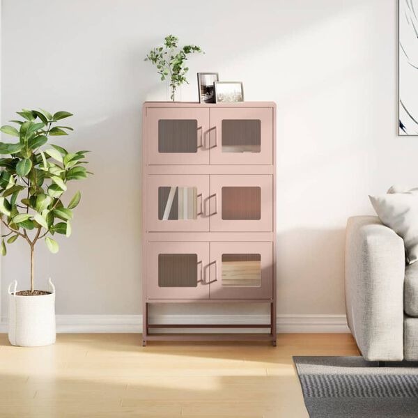 vidaXL Highboard Pink 68x39x123 cm Teras