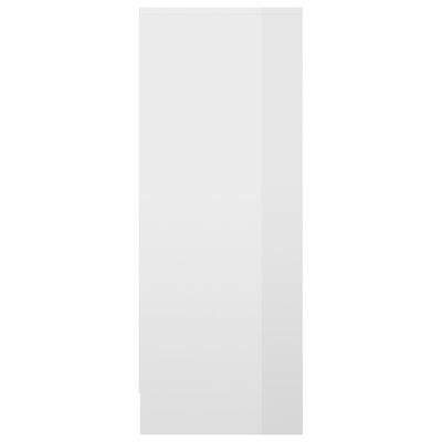 vidaXL kingakapp, kõrgläikega valge, 31,5 x 35 x 90 cm, puitlaastplaat