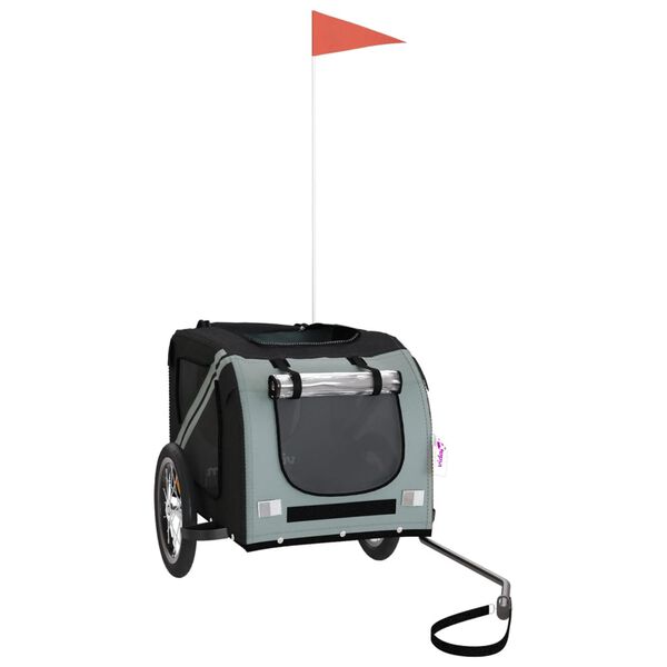 vidaXL lemmiklooma ratta järelkäru, must ja hall, oxford kangas/raud