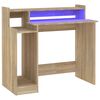 vidaXL kirjutuslaud LED-tuledega, Sonoma tamm, 97x45x90 cm, tehispuit