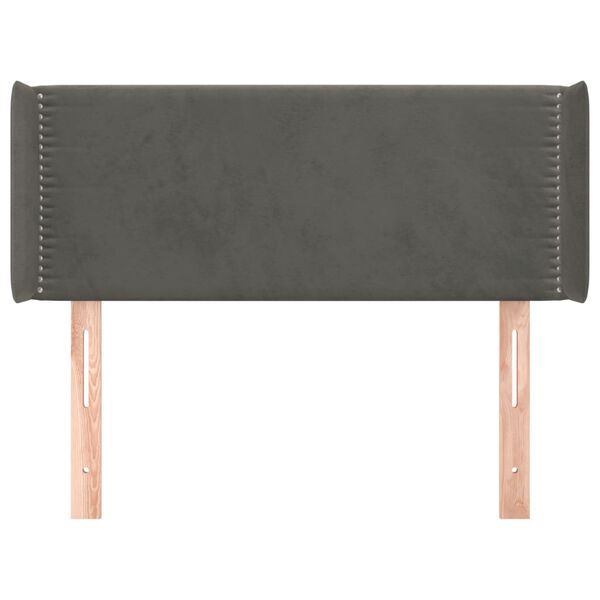 vidaXL voodipeats servadega, tumehall, 93x16x78/88 cm, samet