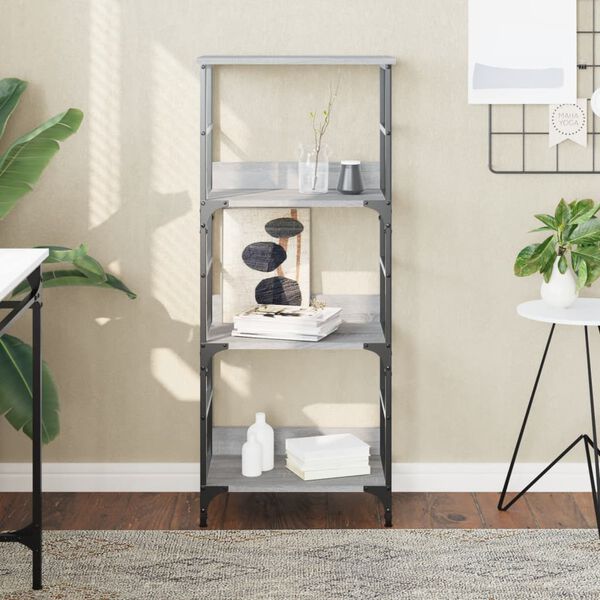 vidaXL raamaturiiul, hall Sonoma tamm, 50 x 33 x 117,5 cm, tehispuit