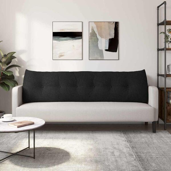 vidaXL Seljatugi padi Must 180 x 24 x 50 cm kangas