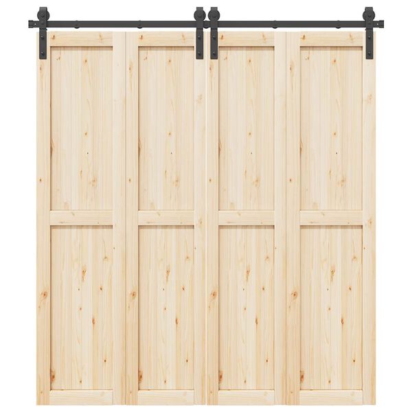 vidaXL liugukse tarvikute komplekt 200 cm terasest, must