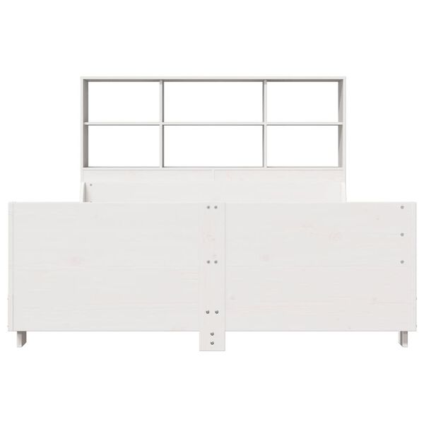 vidaXL riiuliga voodiraam ilma madratsita, valge, 160x200cm, puit