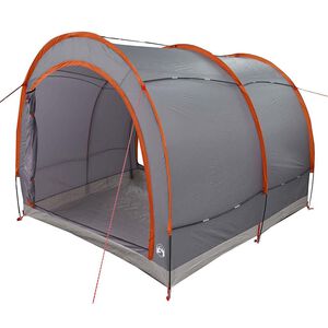 vidaXL Rattahoidla telk katusega Hall ja oranž 256 x 222 x 182 cm taft