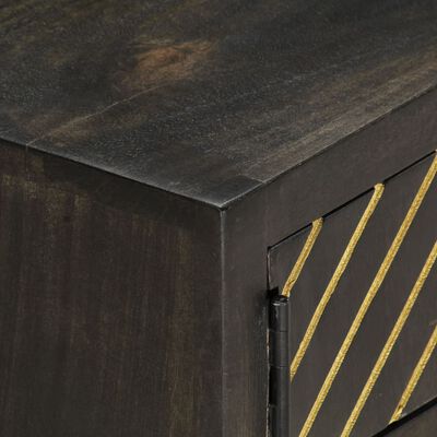 vidaXL kohvilaud, must ja kuldne, 90 x 50 x 35 cm, mangopuit