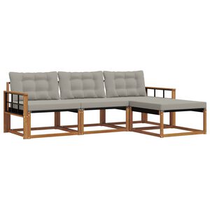 vidaXL V&auml;li diivanikomplekt padjaga 4 pcs Looduslik ja Hele Hall
