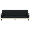vidaXL diivanvoodi k&auml;etugedega, must, kangas