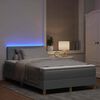vidaXL LED Box Spring Voodi madratsiga Helehall 120 x 190 cm kangas