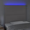 vidaXL LED-voodipeats, hall, 100x5x118/128 cm, kunstnahk