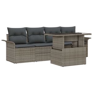 vidaXL Aia Diivanikomplekt padjaga 5 pcs Hall Pol&uuml; Rattan