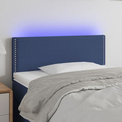 vidaXL LED-voodipeats, sinine, 80x5x78/88 cm, kangas