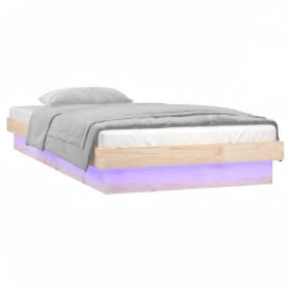 vidaXL LED-voodiraam, 100 x 200 cm, m&auml;nnipuit