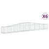 vidaXL kaarekujulised gabioonkorvid 6 tk, 400x50x40/60 cm, raud