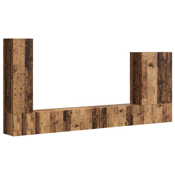 vidaXL TV seinakapikomplekt Seinale kinnitatav 6 pcs Vana puit