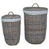 vidaXL Pesukorv kaanega 2 pcs Kubu Hall Kubu rattan