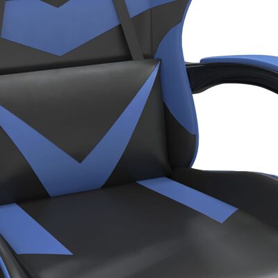 vidaXL pööratav mänguritool, must ja sinine, kunstnahk