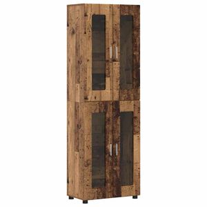 vidaXL K&otilde;rgushein riiuliga FLORIN Vana puit 60 x 35 x 182 cm Tehispuit