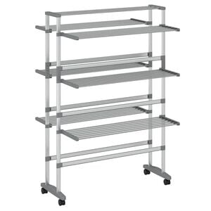 vidaXL ratastega pesukuivatusrest, 89 x 64 x 129 cm, alumiinium
