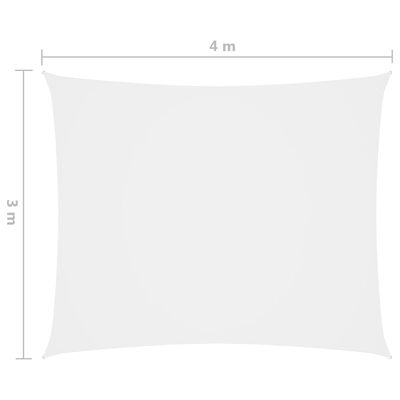 vidaXL oxford-kangast päikesepuri, ristkülik, 3 x 4 m valge