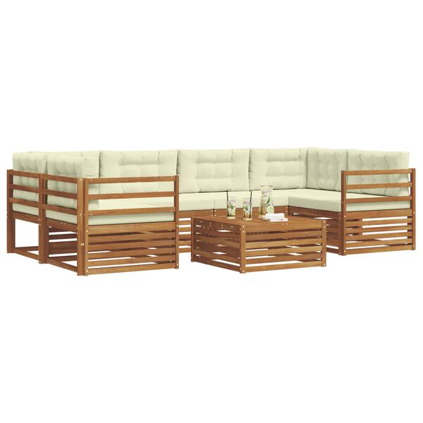 vidaXL V&auml;li diivanikomplekt padjaga 7 pcs Looduslik ja kreem