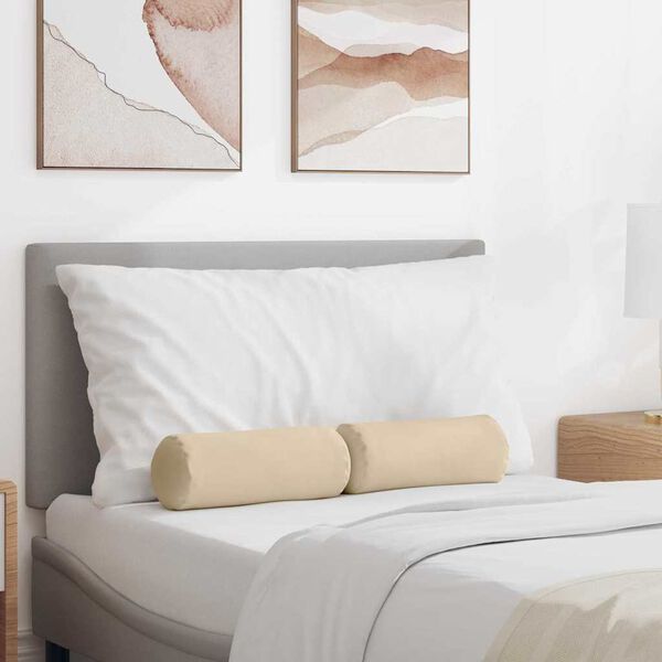 vidaXL Padjad 2 pcs cream Ø 15 x 40 cm Mikrofiber kangas