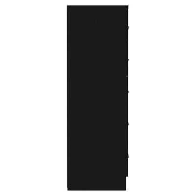 vidaXL kõrge kummut, must, 41x35x106 cm, puitlaastplaat