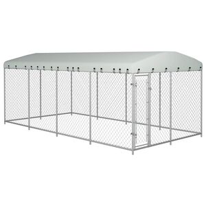 vidaXL koeraaed katusega 7,6 x 3,8 x 2,3 m